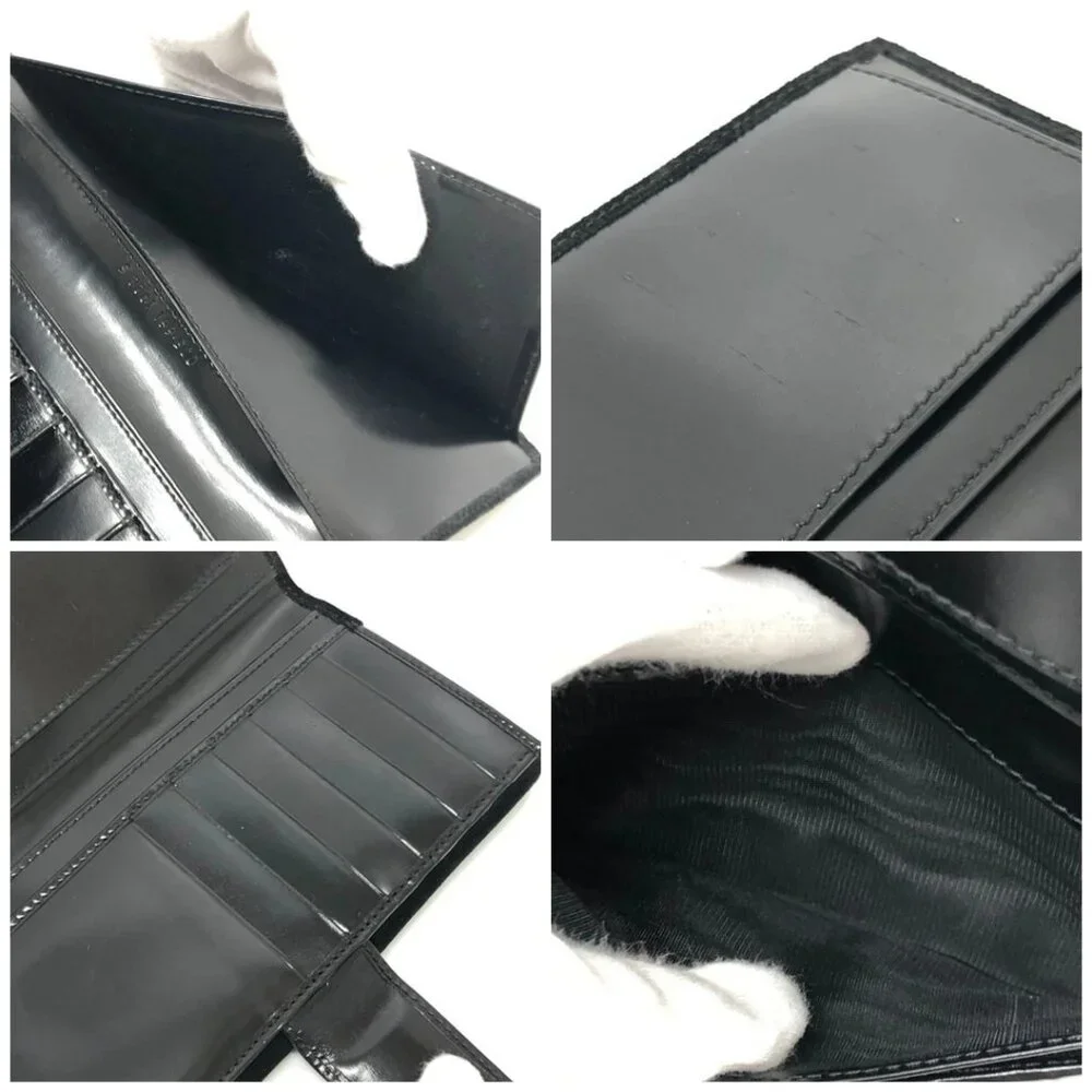 GUCCI Old Gucci Interlocking G Long Wallet Flap Long Wallet Suede/Enamel Black - Picture 15 of 15